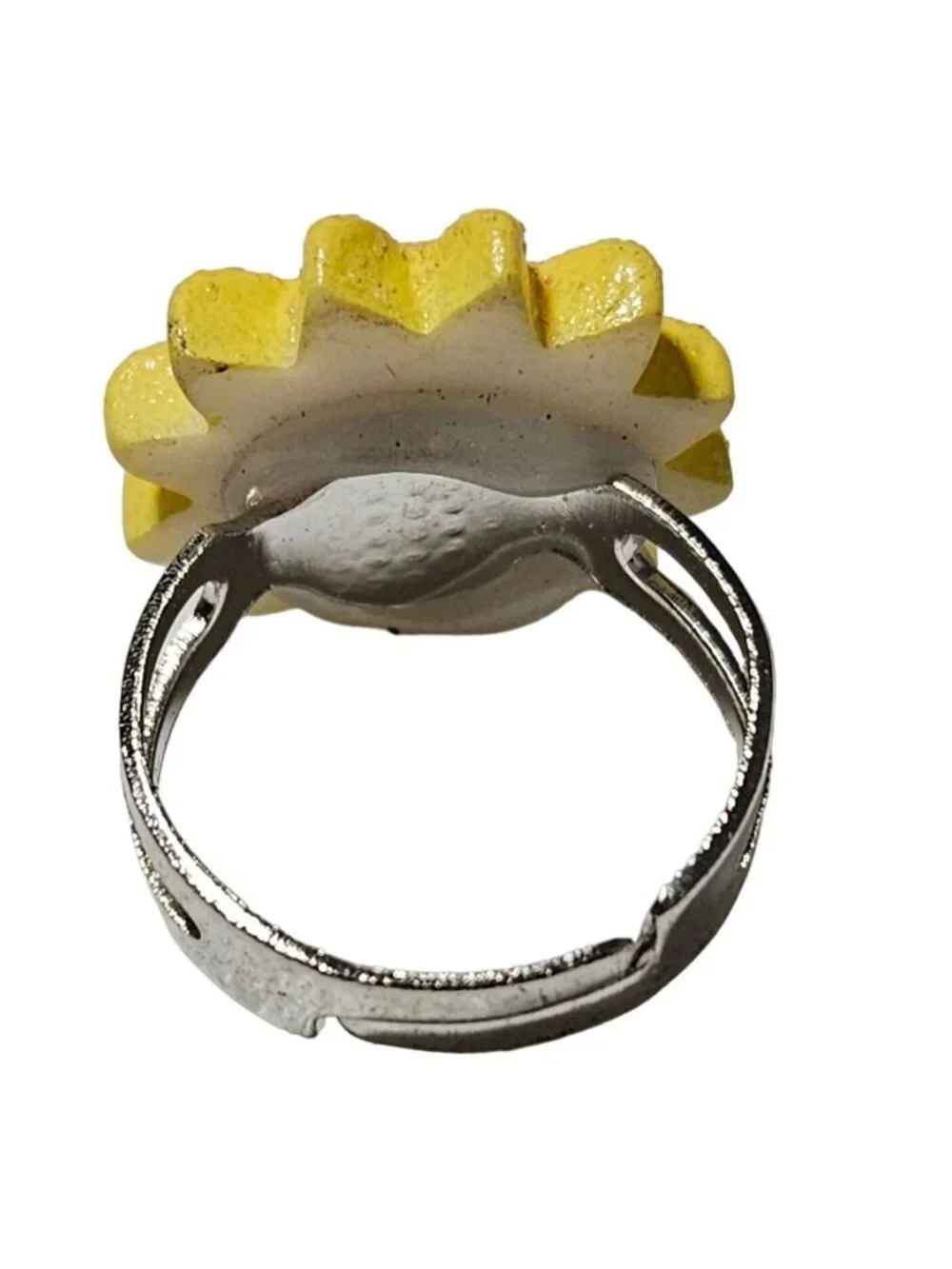 Retro Sunshine Sunburst Ring Yellow Smiley Face 70s Fashion Jewelry Adjustable